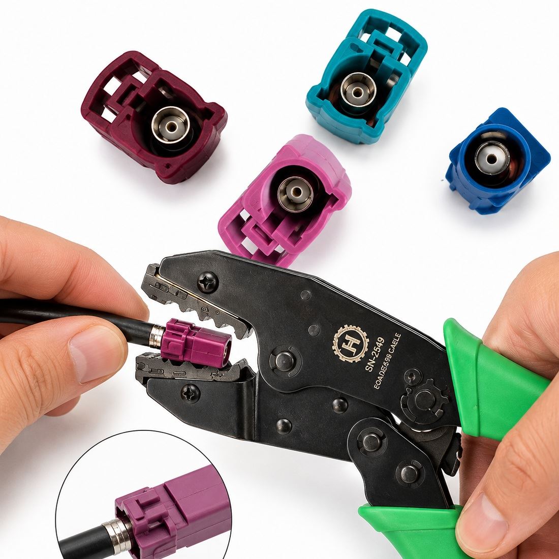 Choosing and crimping the correct FAKRA connector